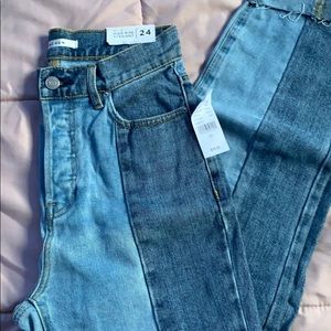 Two Toned Denim Jeans NWT